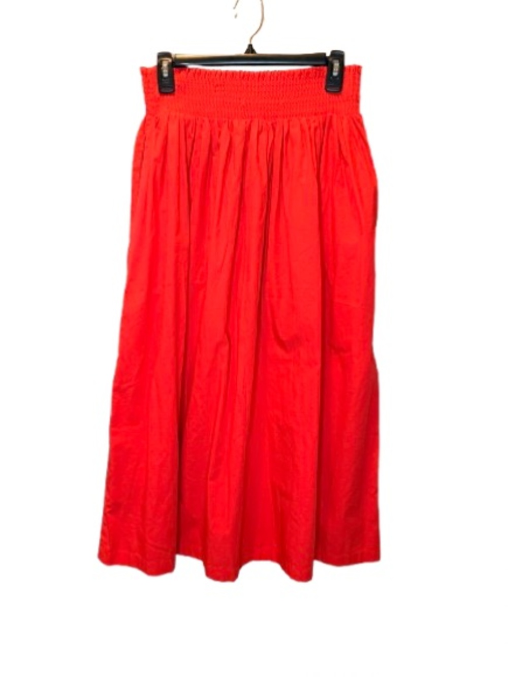 Calvin Klein NWT Medium Women’s Red Smocked Waist Midi Skirt